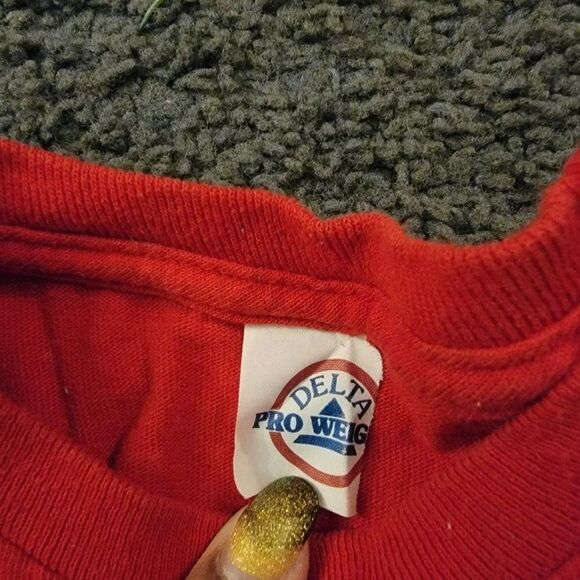 Delta Apparel Boys Red Graphic Short Sleeve Crew Neck Pullover T Shirt Size 4 - Picture 2 of 7